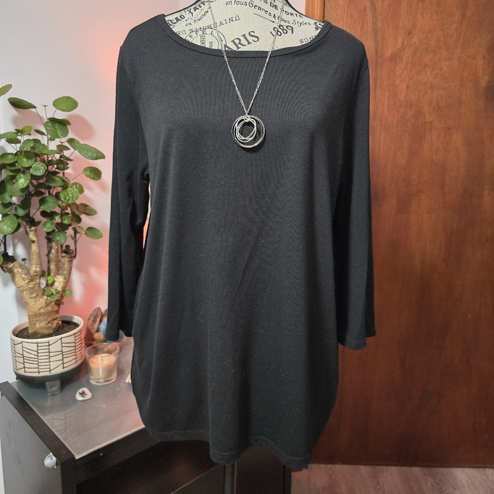 Black With Sheer Back Blouse